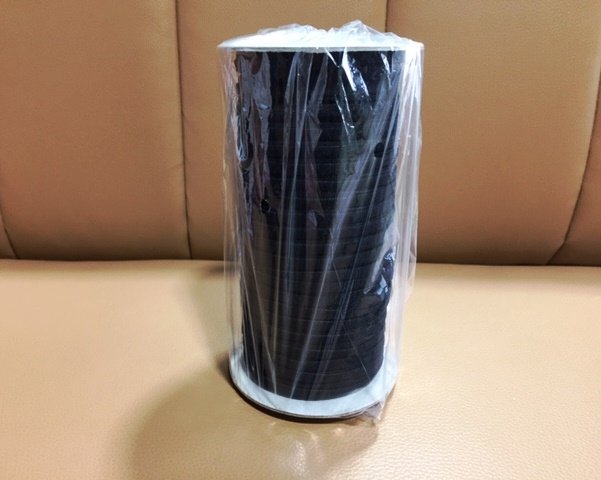 平ゴムタイプのマスクゴム黒色のボビン巻です 平ゴムタイプのマスクゴム黒色のボビン巻